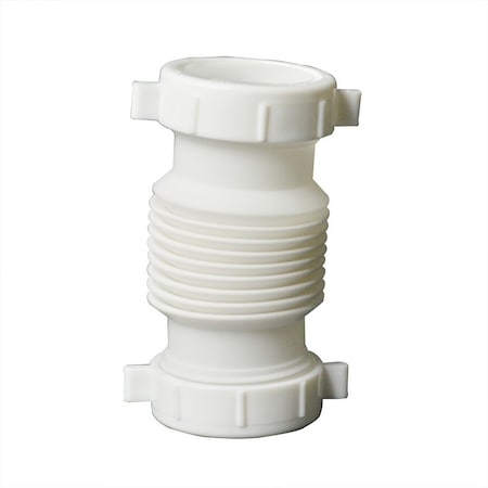 Thrifco Plumbing 1-1/2 Inch Long Plastic Tubular Flexible Accordian Design Slip 4401687